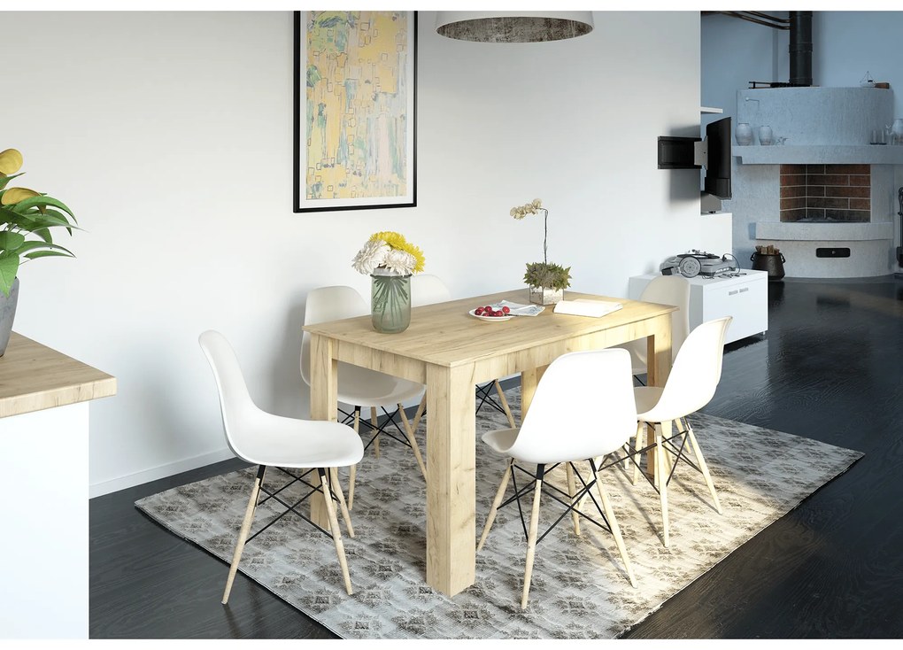 Kondela Jedálenský stôl, dub artisan, 140x80 cm, GENERAL NEW