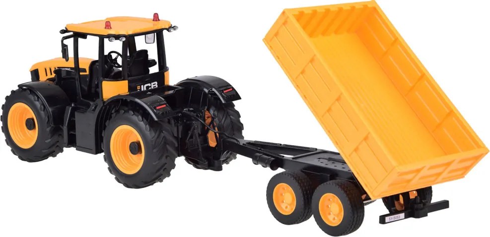 JOKOMISIADA Traktor JCB s prívesom na diaľkové ovládanie s výklopnou korbou Double E 1:16 RC0670