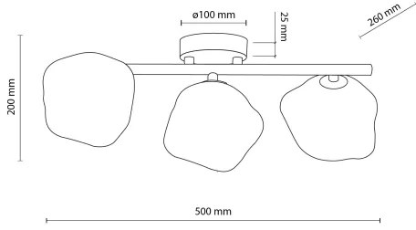 Prisadený luster LAVA 3xG9/8W/230V bronzový/dymovo béžový