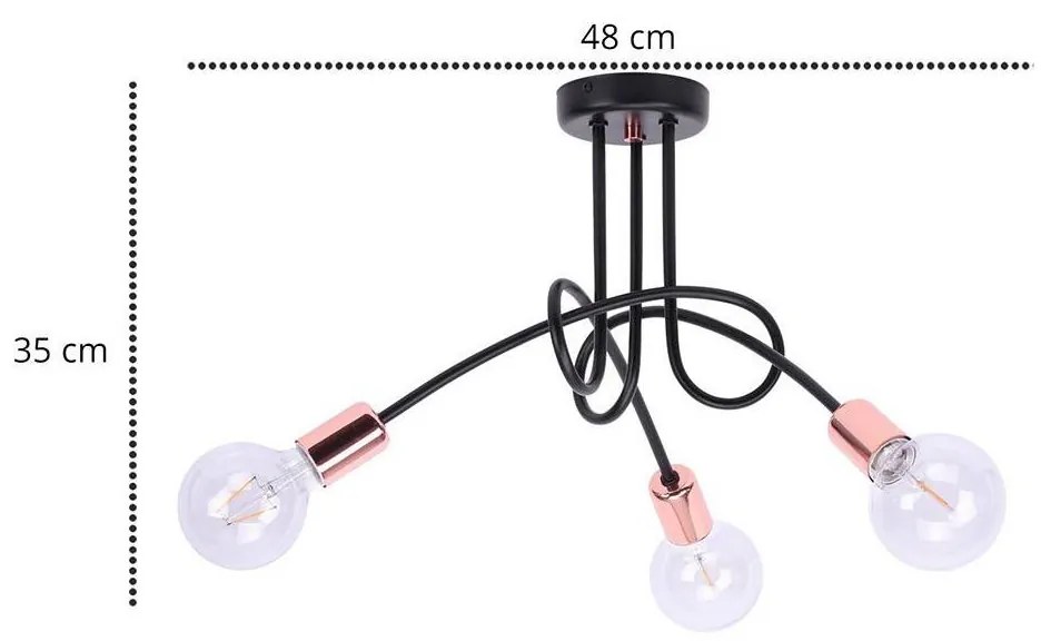 Stropné svietidlo EDISON, výber z 2 farieb, C