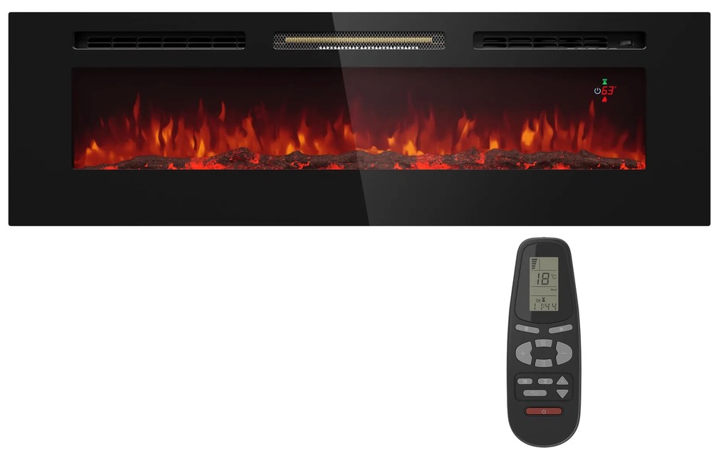 Galeras 152, elektrický nástenný krb, 1800 W, LED