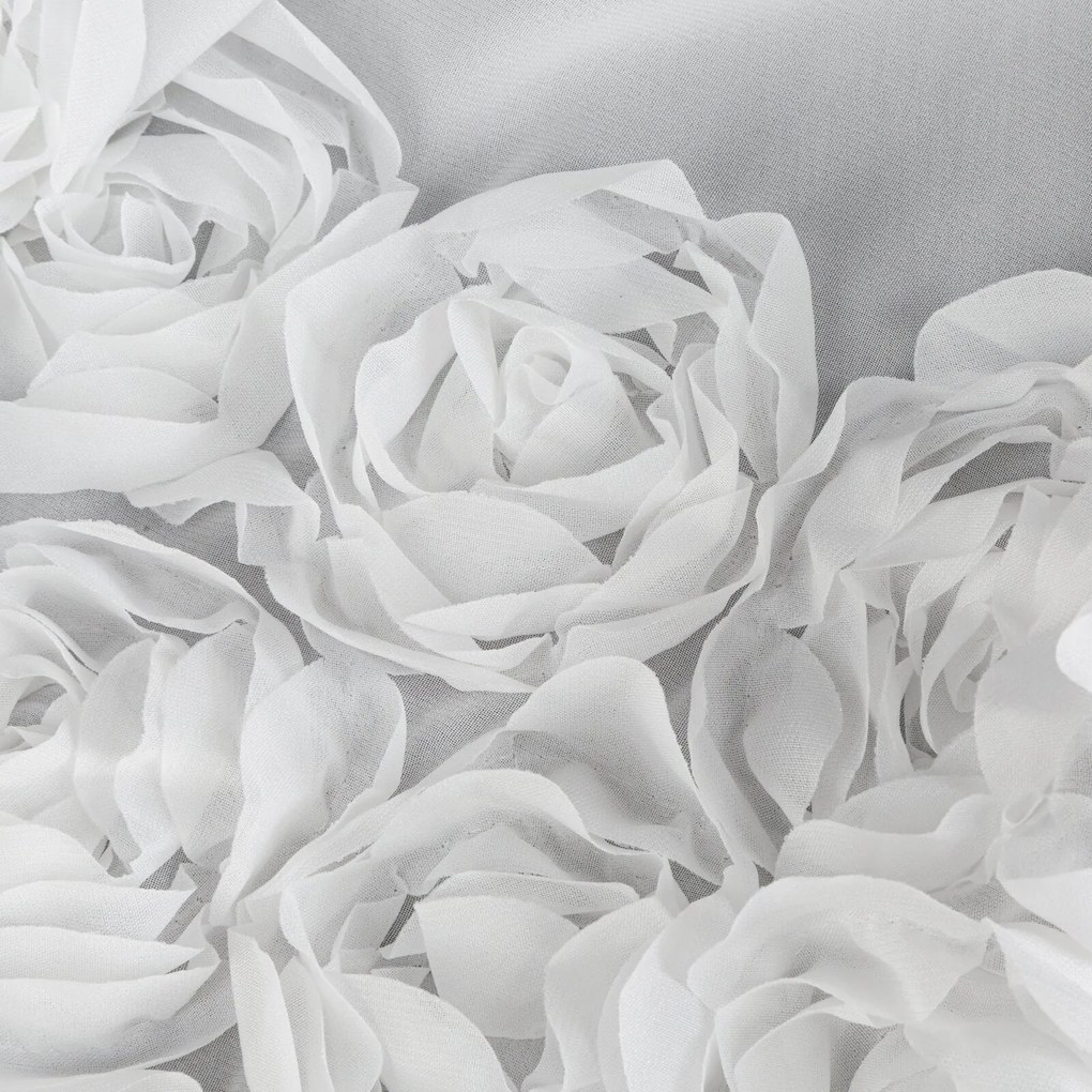 ZÁCLONA NA PÁSKE EVA MINGE ROSES8 400X160 CM BIELA