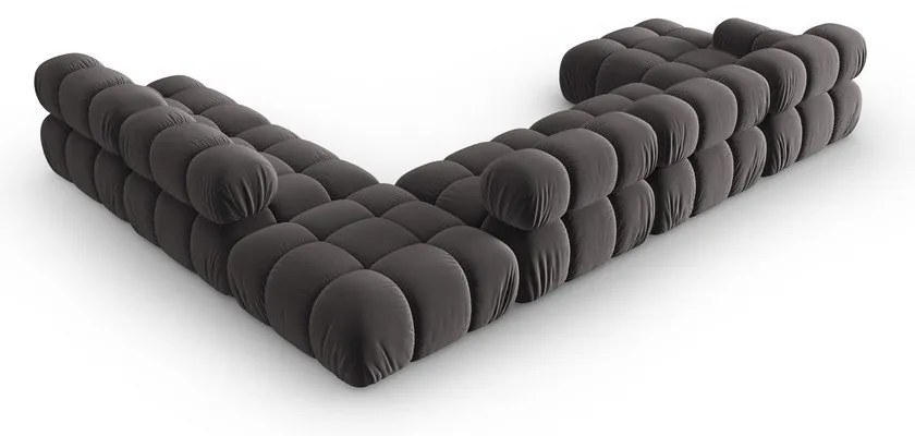 Tmavosivá zamatová pohovka 379 cm Bellis – Micadoni Home