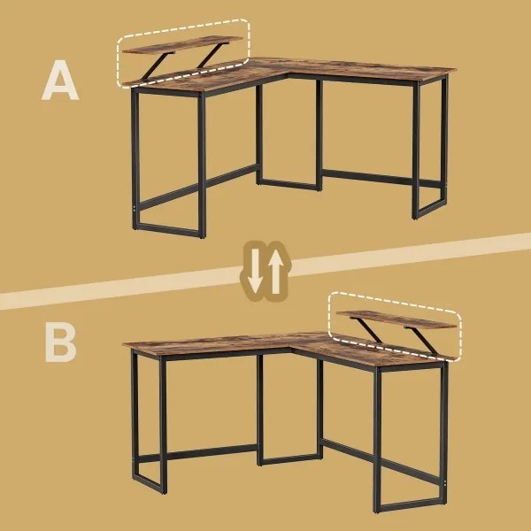 Rohový písací stôl SOLEA čierna