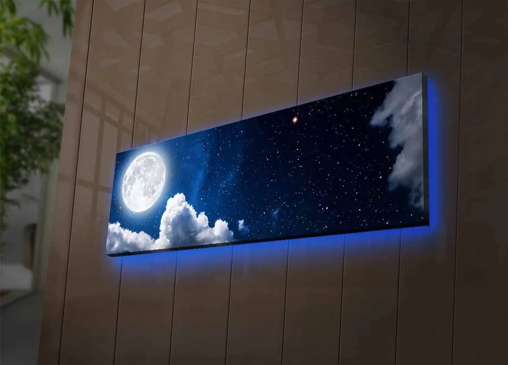 Obraz s LED osvetlením NOČNÉ NEBO 30 x 90 cm
