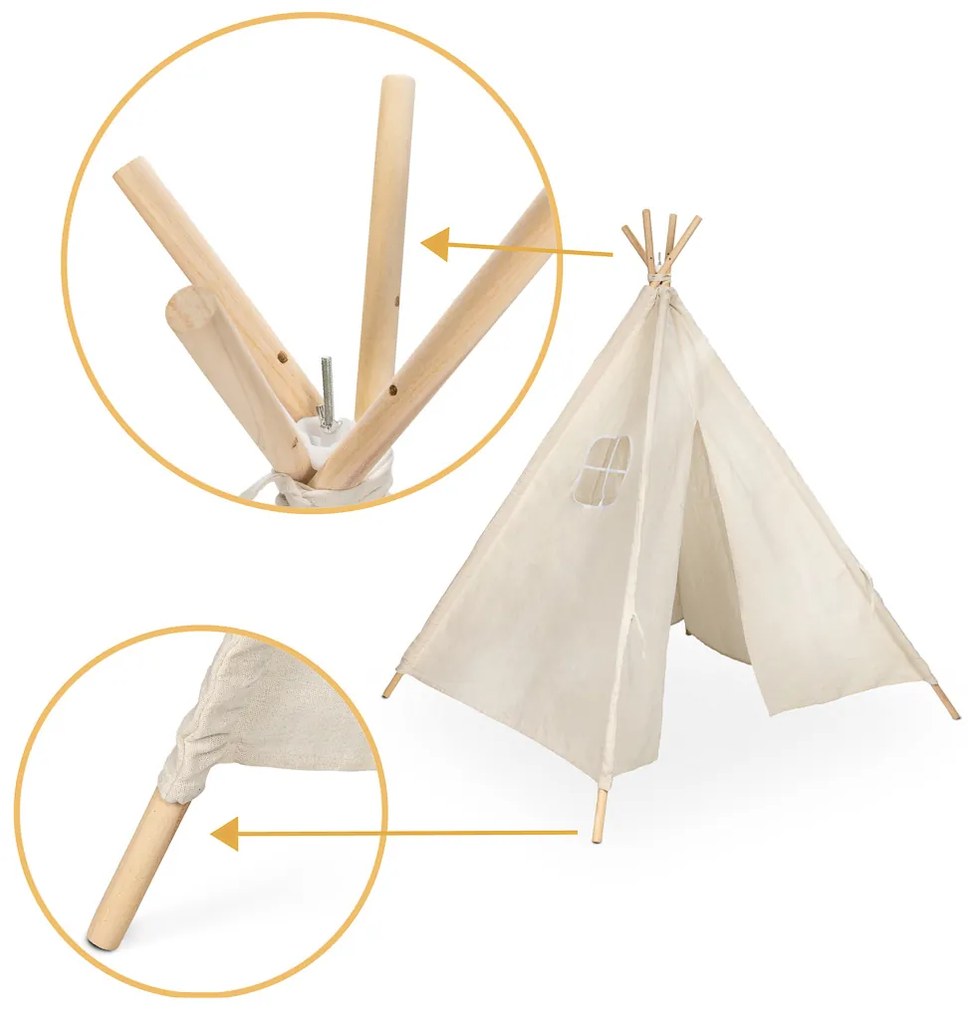 KX KX5187 Detský stan Tipi Wigwam 135 cm sivý