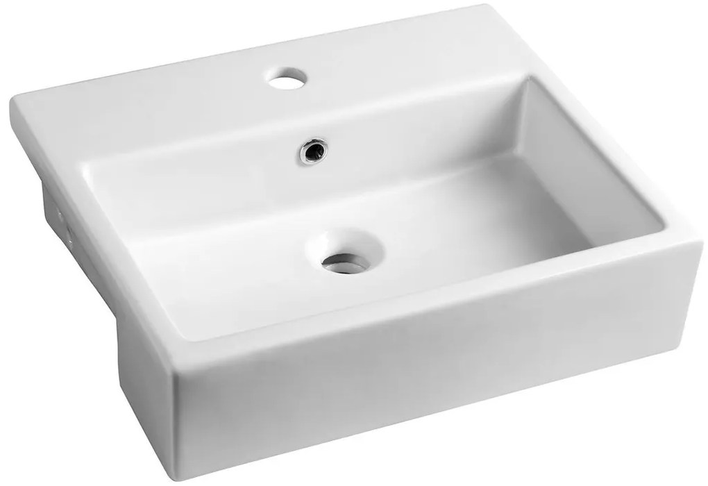 Isvea Isvea, PURITY keramické umývadlo polozápustné 50x42cm, biela, 10PL52050