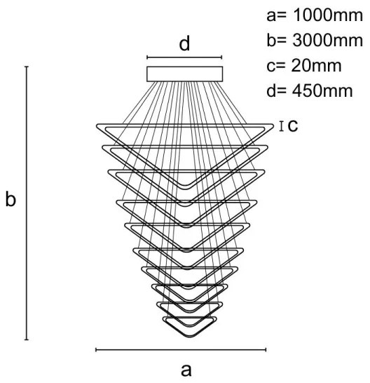 LED Stmievateľný luster na lanku LED/385W/230V 3000-6500K + diaľkové ovládanie