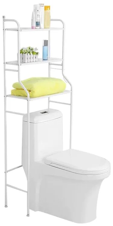 VERK GROUP Polica / regál nad záchod, do kúpeľne, biela, 153 x 45 x25 cm