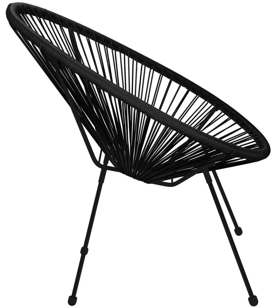 Záhradné kreslo oválne, výška 87 cm Springos - GF0085 čierna