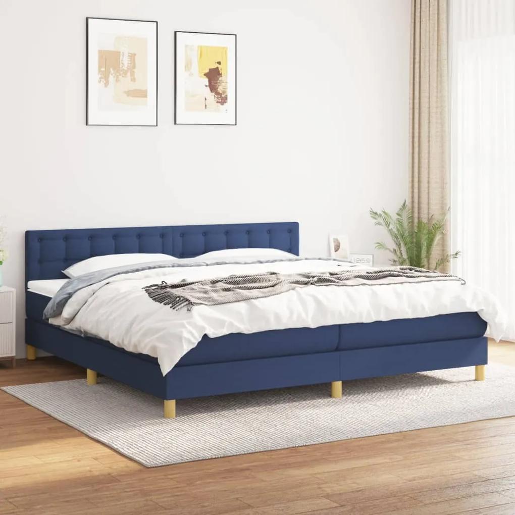 Boxspring posteľ s matracom modrá 200x200 cm látka 3140967