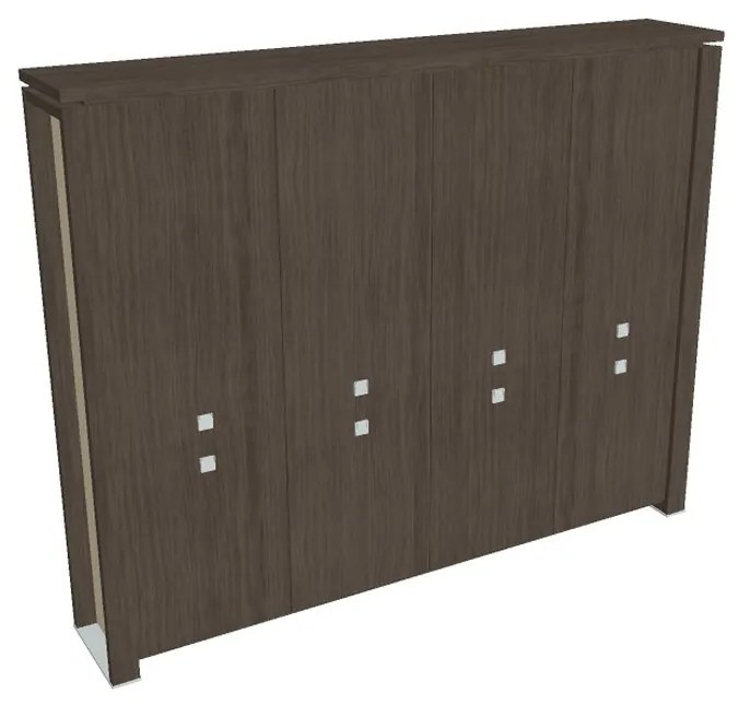 Vysoká skriňa Verno+ S 260 x 46 x 210 cm, dub antracit / vanilka