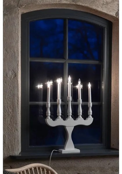 Markslöjd 706278 - Vianočný svietnik SVANEHOLM 5xE10/3W/230V borovica/biela