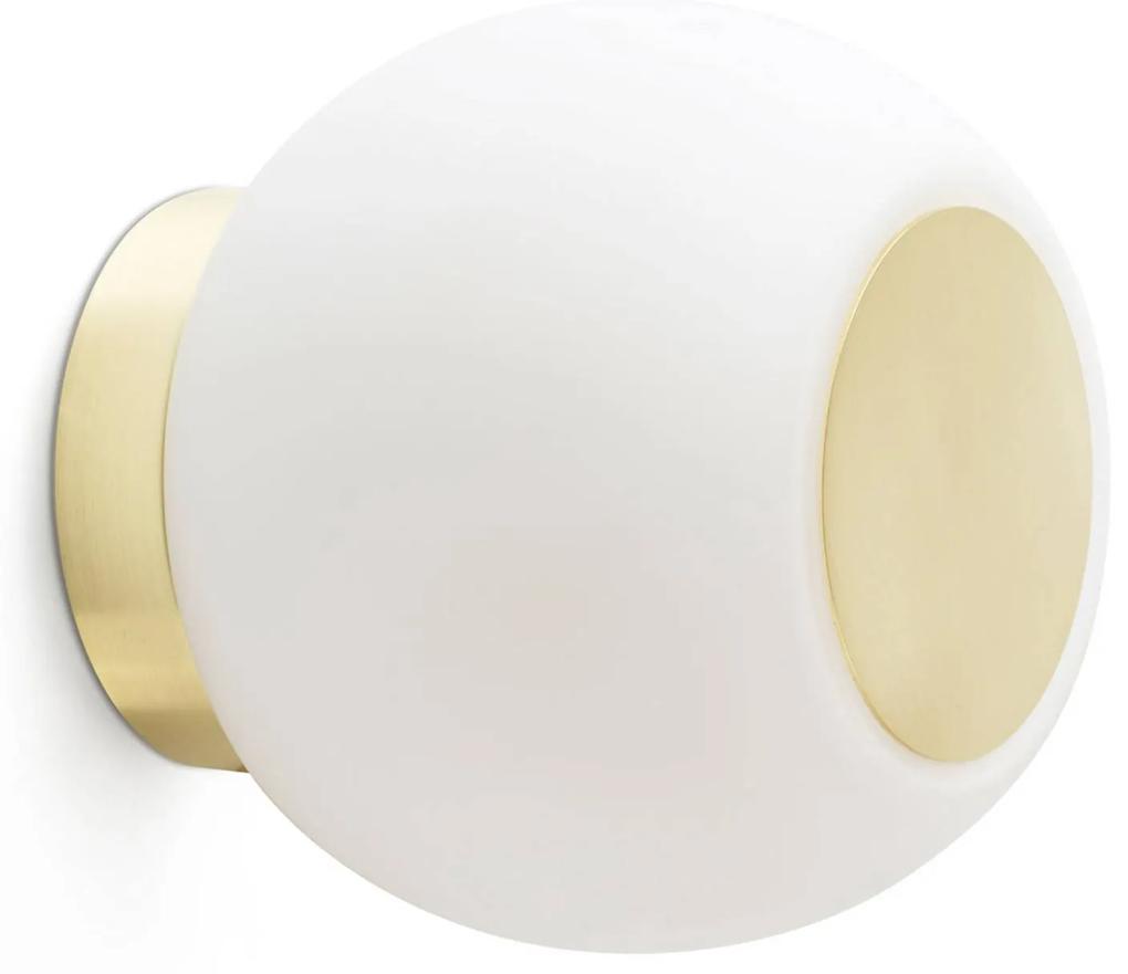 Nástenné LED svietidlo Moy zlaté sklenené tienidlo