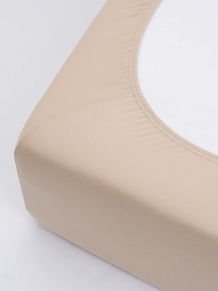 Jersey plachta s elastanom Deluxe 160 × 200 cm – béžová