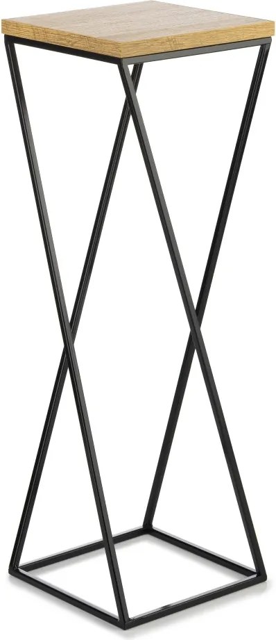 STOJAN NA KVETINÁČ LOFT7 70X24X24 CM ČIERNA/HNEDÁ