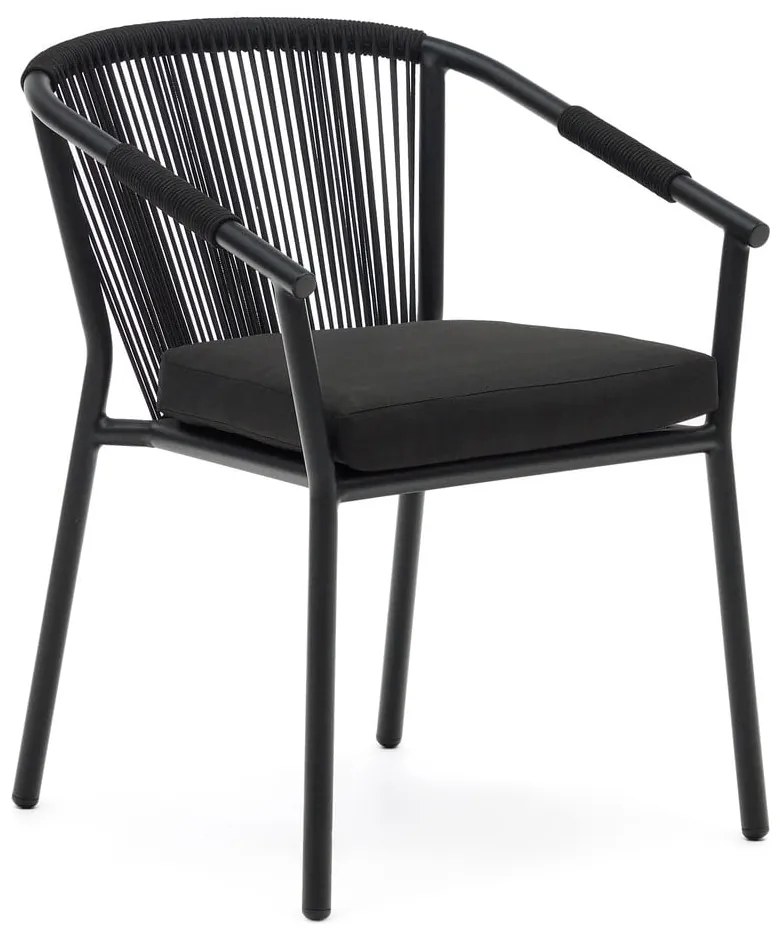 Čierna kovová záhradná stolička Xelida - Kave Home