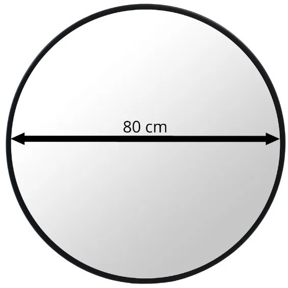 Zrkadlo 80 cm s čiernym rámom