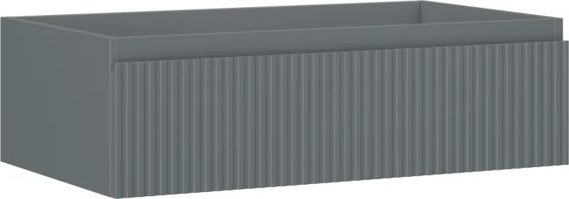 Mexen Rivel, kúpeľňová skrinka 80 cm, 1 zásuvka, drážkovaná, grafitová matná, 91A20-08023-1-BF66