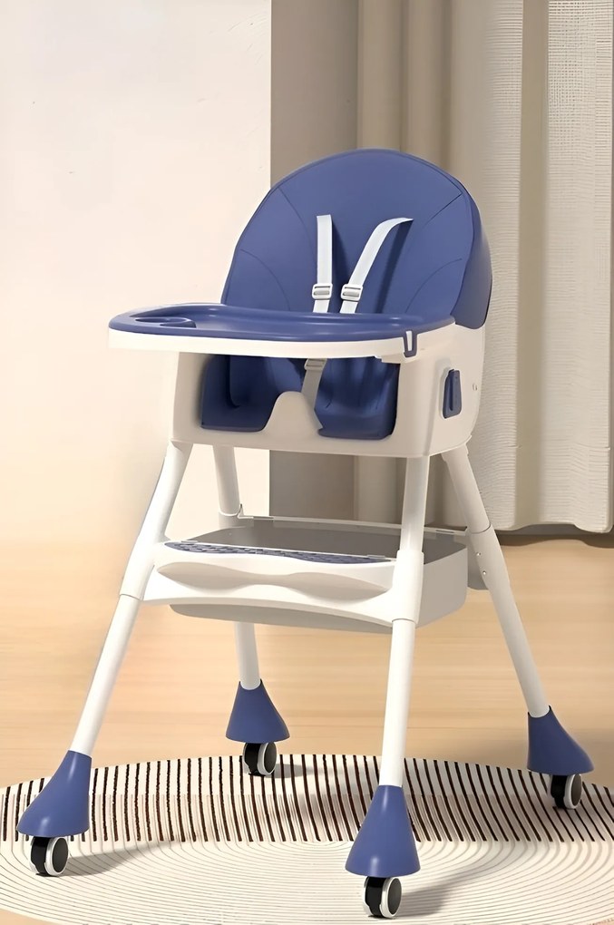 Stolička na kŕmenie KDK03 4v1 modrá + košík a kolieska ZDARMA