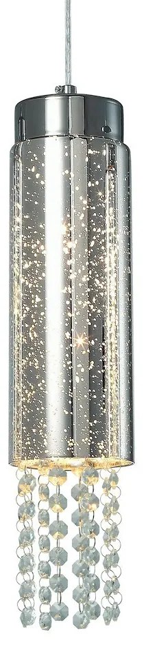 Závesné svietidlo Moonlight, 1x kryštáliky/akrylové tienidlo, ch