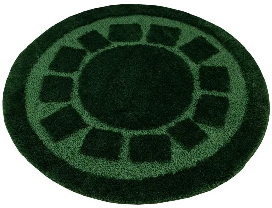 Kúpeľňový koberček Ocean fľaškovo zelený kruh