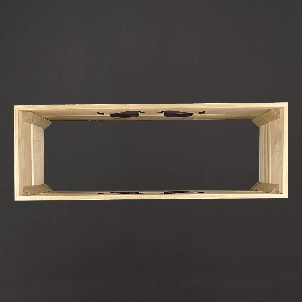 AMADEA Drevený obal na kvetináč s vtáčikmi, 62x21,5x17cm, český výrobok
