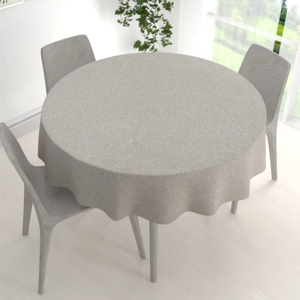 Biante Dekoračný okrúhly obrus BKT-552 Prírodná režná Ø 100 cm