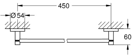 GROHE 40688001 - Držiak na uteráky ESSENTIALS 504 mm lesklý chróm