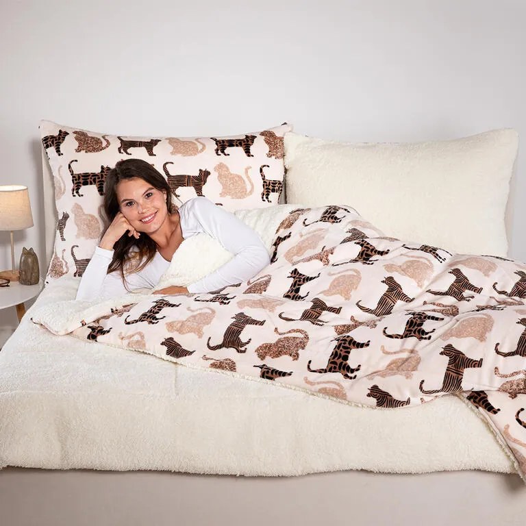 Prešívaná baránková súprava MAČKY 2 ks