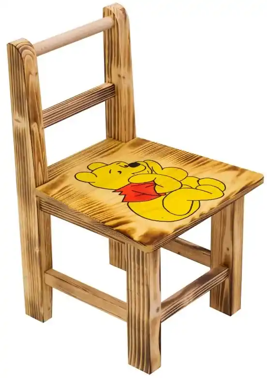 Bestent Detský drevený stolík Macko Pú + 2 stoličky | BIANO