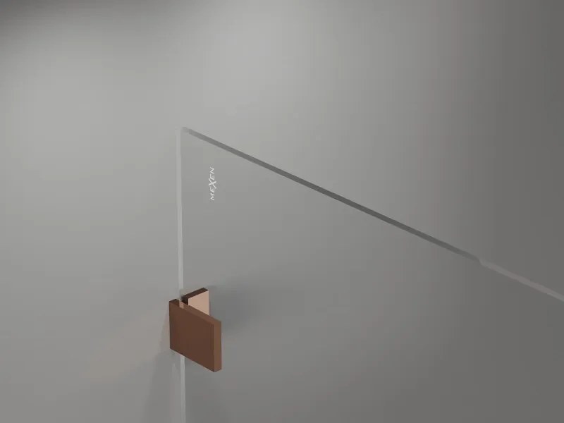 Mexen Lunar sprchová stena ľavá 70 x 200 cm, 8mm číre sklo, ružové zlato, 830-070-000-60-00-L