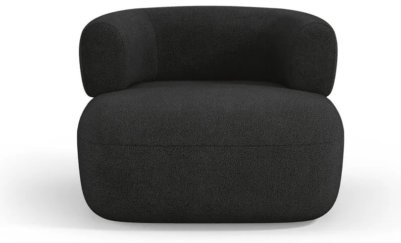 Čierne kreslo z textílie buklé Jenny – Micadoni Home