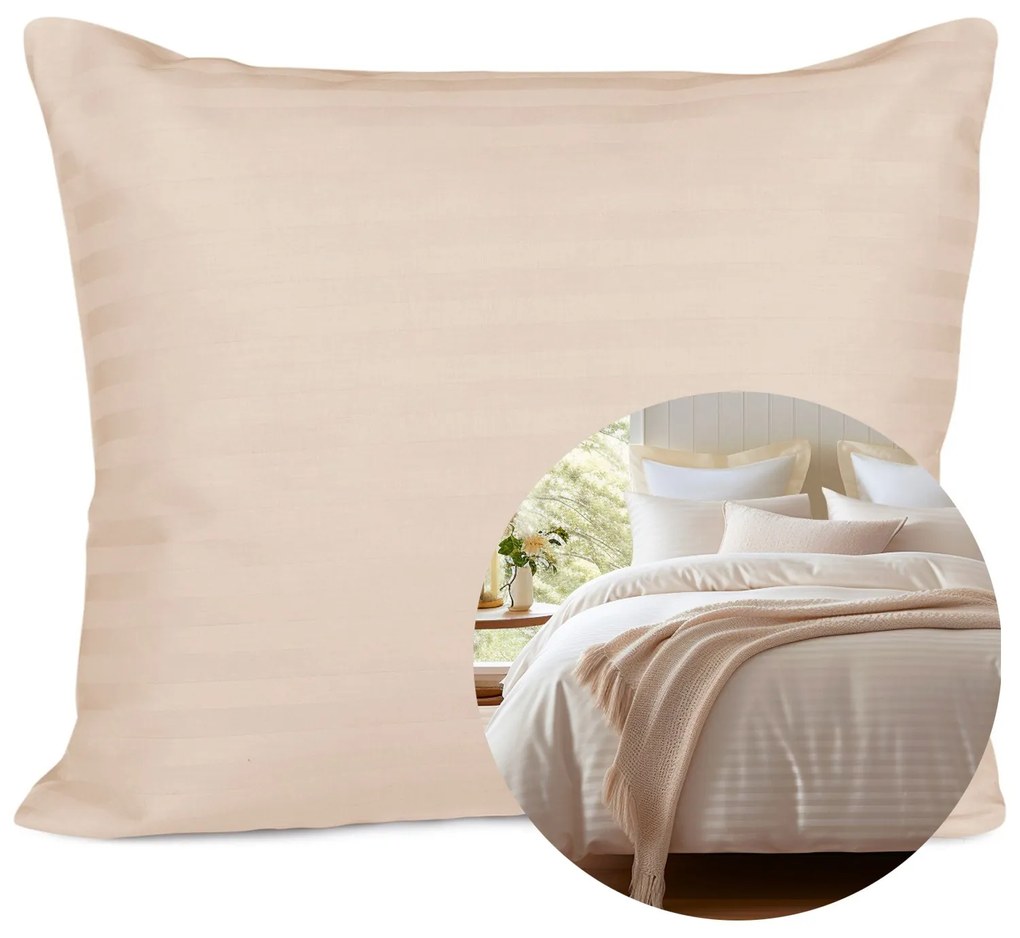 SATÉNOVÁ OBLIEČKA NA VANKÚŠ CIZGILI CAPUCCINO 50X60 CM EXCLUSIVE CAPUCCINO