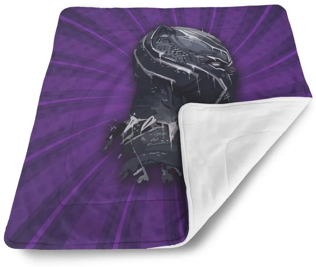 Sablio Deka pre bábätko BLACK PANTHER z profilu Fialový - 80x100 cm