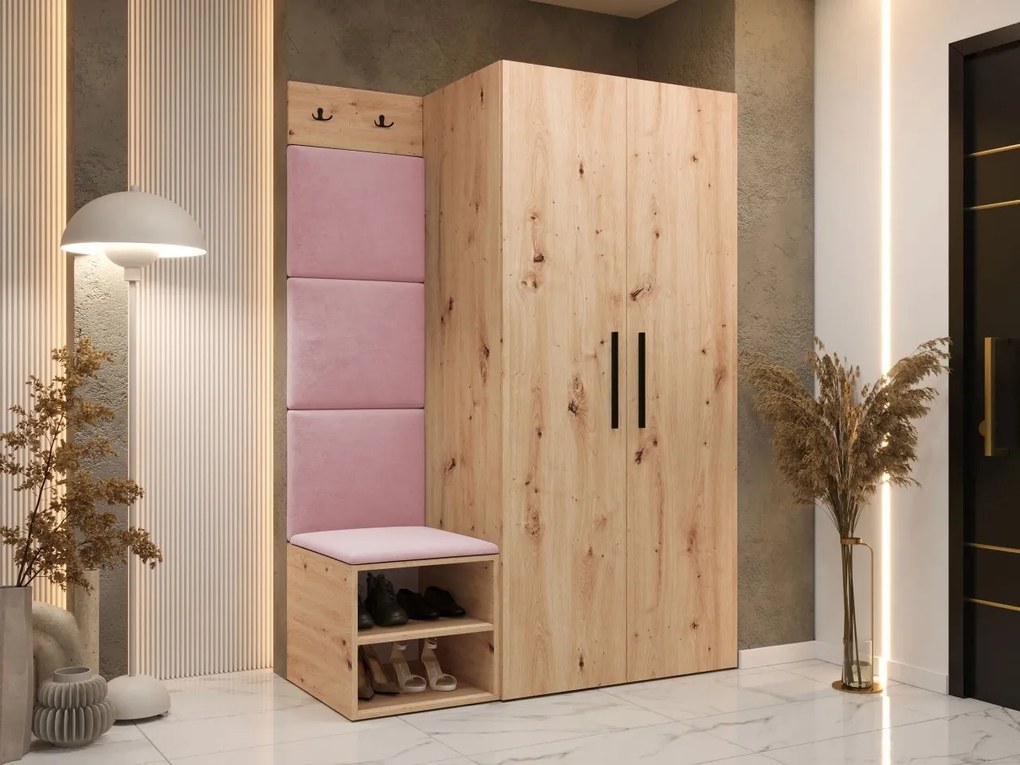 Predsieň Hekurt IV, Farby: kašmír, Dostupné poťahy: ekokoža Soft 017 (biela)