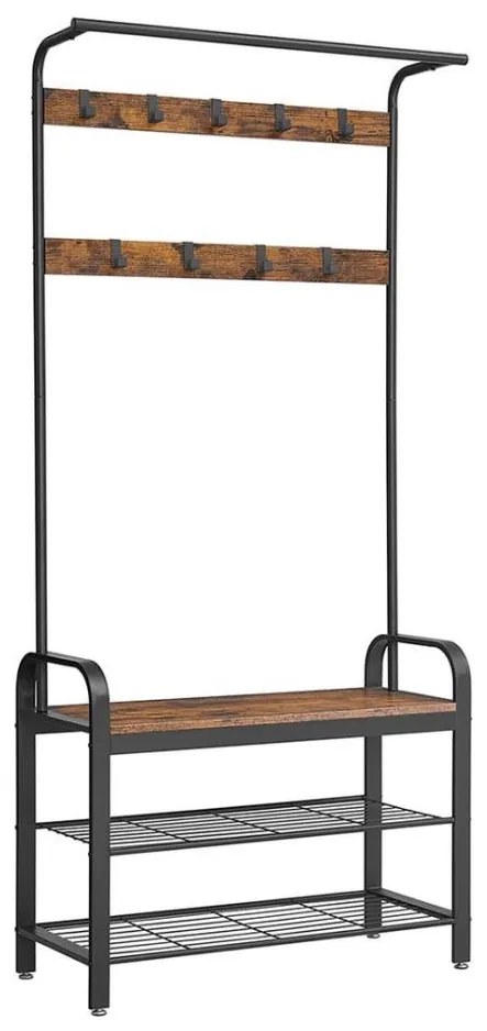 Stojanový vešiak NAVOR hnedá/čierna