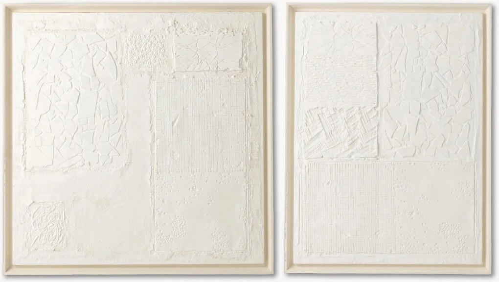 Nástenné dekorácie Plaster Pinewood White, 2 ks