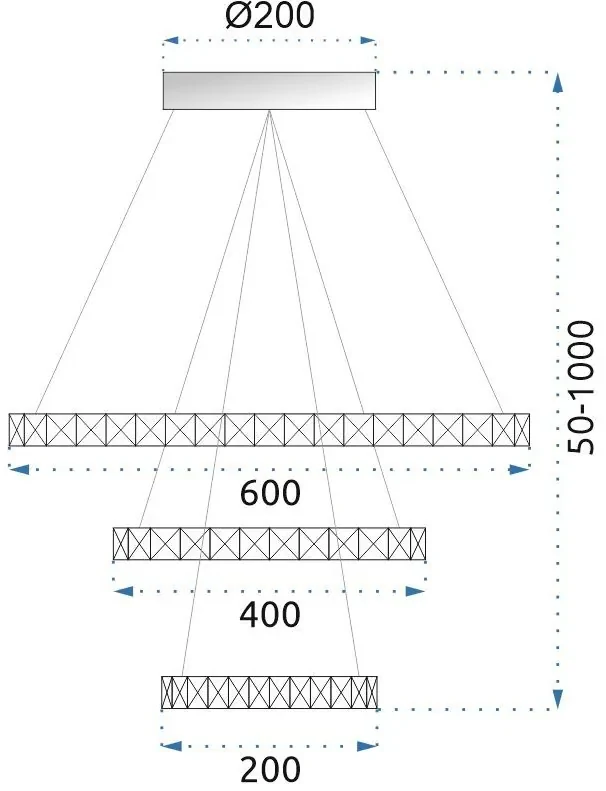 Toolight - LED stropné svietidlo Vegas 20+40+60 + diaľkové ovládanie, biela, OSW-07857