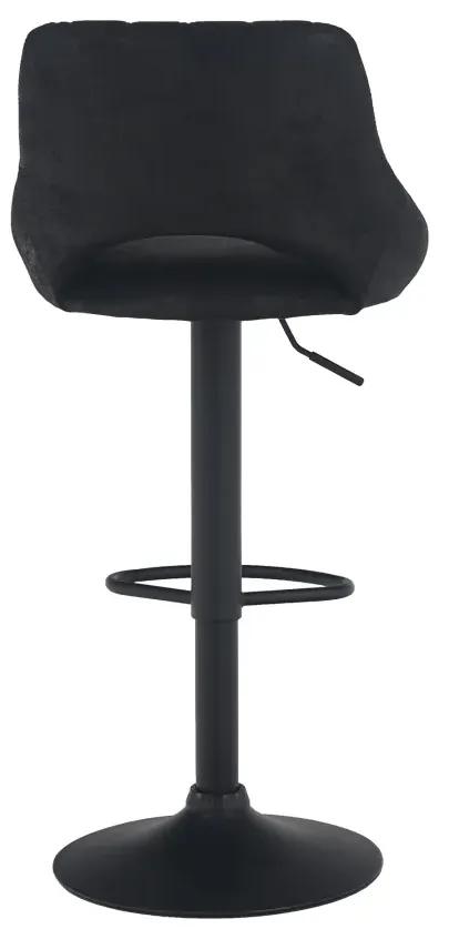 Barová stolička, čierna látka s efektom brúsenej kože, LORASA