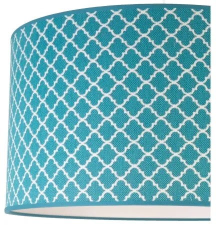 Duolla - Luster na lanku MAROKO 1xE27/40W/230V pr. 45 cm tyrkysová/biela