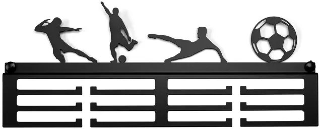 Nástenný vešiak na medaily FUTBAL čierny