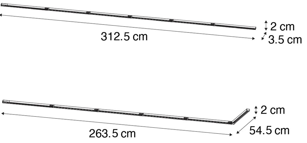 Moderný koľajnicový systém biely 1-fázový 300 cm - Iconic