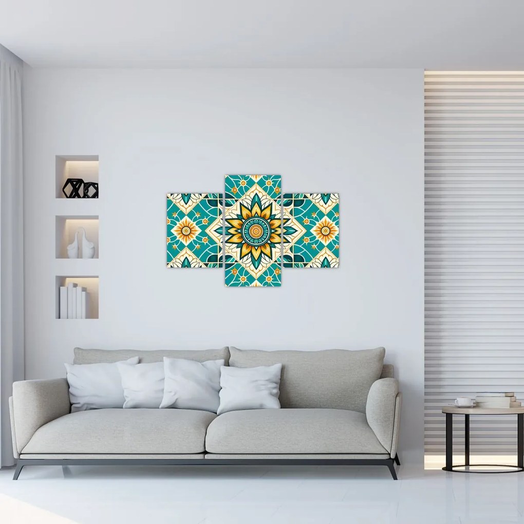 Obraz - Tyrkysový vzor (90x60 cm)