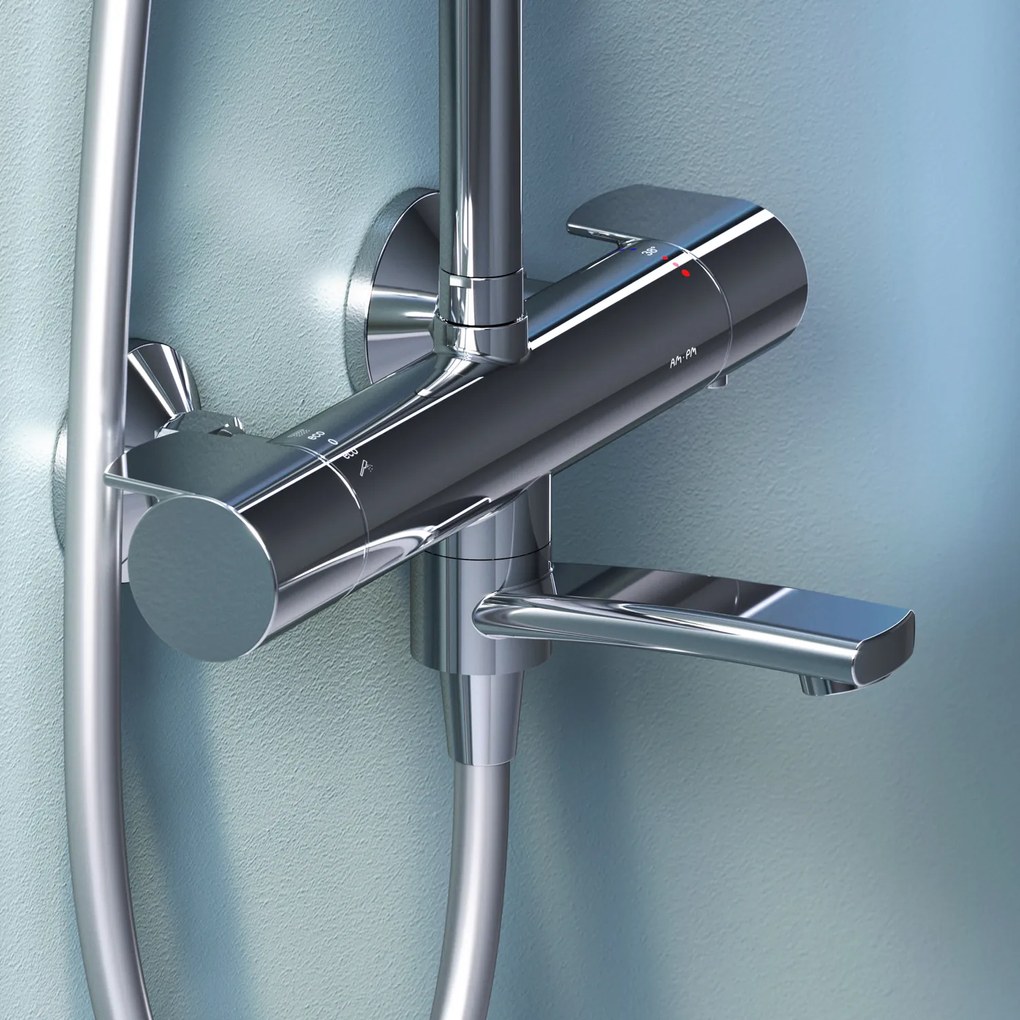 Sprchový systém AM.PM X-Joy F0785A500 s termostatickou vaňovou a sprchovou batériou, chróm