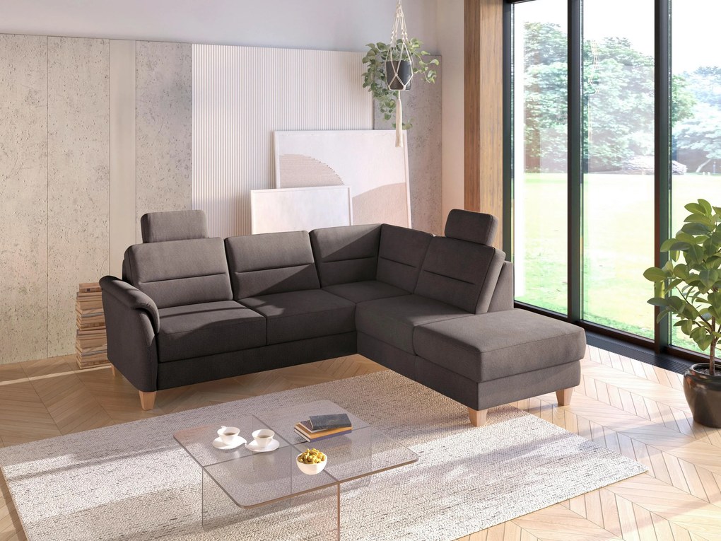 XXXLutz ROHOVÁ SEDAČKA, textil, tmavohnedá Sit & More - Sedačky - 000144019782