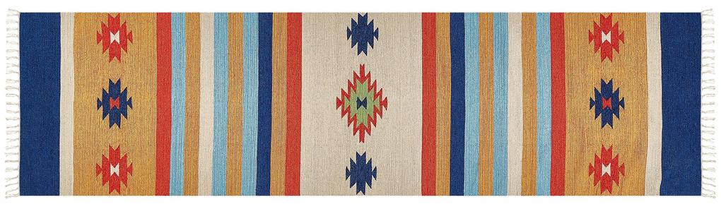 Bavlnený kelímový koberec 80 x 300 cm viacfarebný TARONIK Beliani