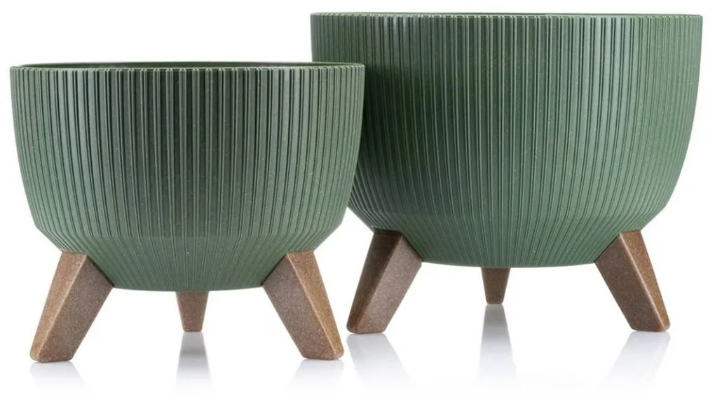 Súprava 2 kvetináčov Rosa Linea zelená