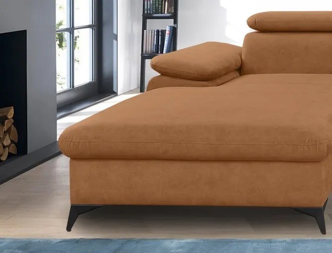 Rohová sedacia súprava Scala, hrdzavá látka, ľavý roh