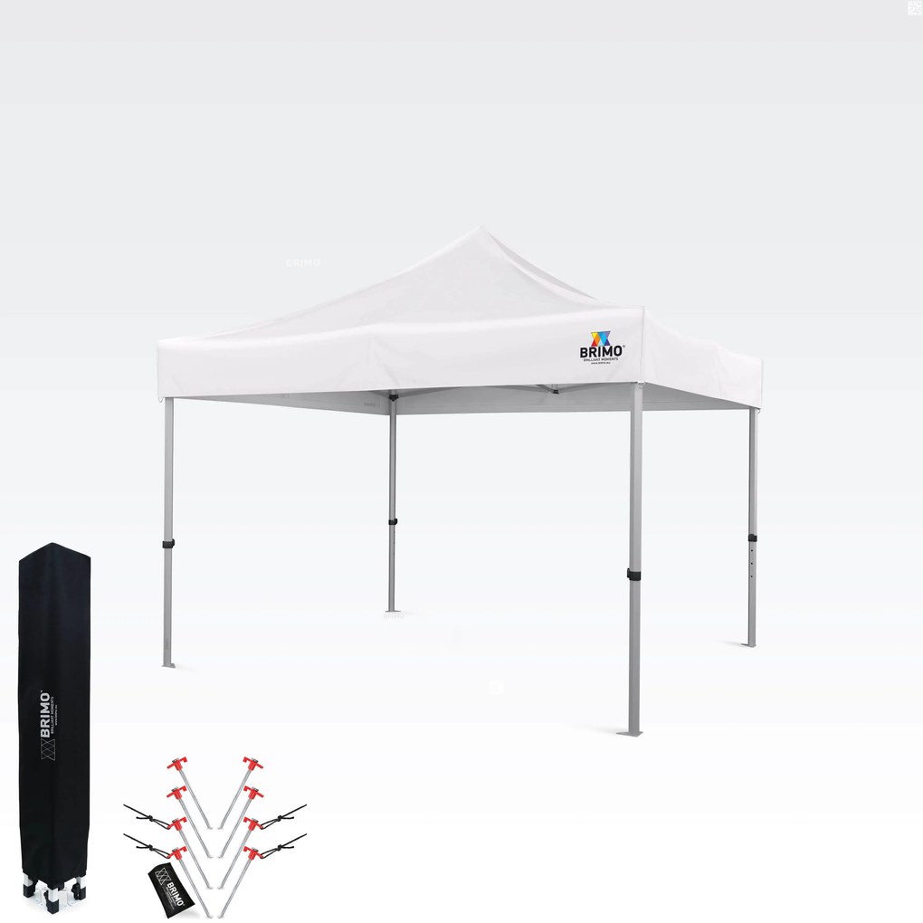 BRIMO Záhradný Altánok Skladací 3x3 m | Prémiová UV/PVC Ochrana | Pevná Konštrukcia BRIMO | Rýchle Skladanie Bez Náradia - bez stien - Biela 35